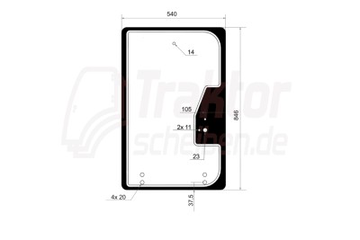 Heckscheibe passend für JOHN DEERE Traktor 3415 & 3220