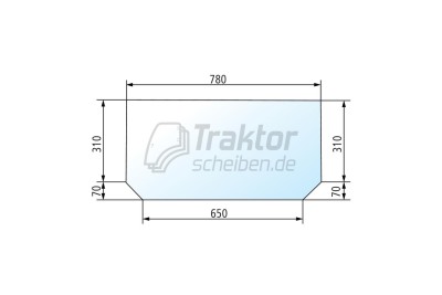 Heckscheibe unten für FIAT Traktor F 100, F 110