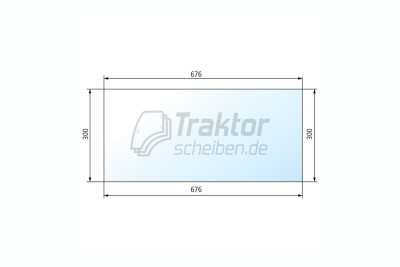 Heckscheibe unten grün für Ford 7740 / 7840