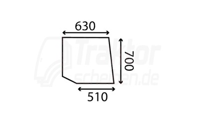 Klare obere Türscheibe rechts John Deere 2040, 3040
