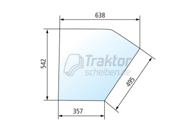Klare Türscheibe unten RH/LH ZETOR Traktor 3011