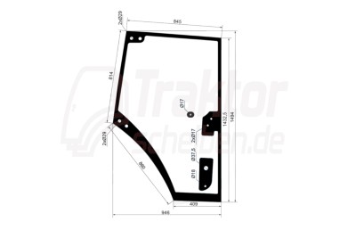 Linke Türscheibe für FENDT 927 / 930 Kabine