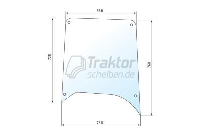 Seitenscheibe für DEUTZ FAHR D4006, D4007