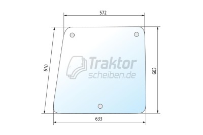 Seitenscheibe klar für Ford 5610 / 6410