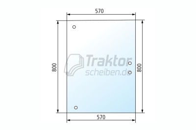 Seitenscheibe grün für Hürlimann H-6130 / H-6160