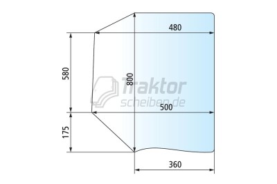 Getönte Seitenscheibe hinten links für FENDT 311 / 718 Kabine