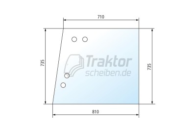 Seitenscheibe oben rechts klar für FENDT Favorit 610–615
