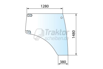 Seitenscheibe rechts für FENDT Traktor Fendt 311, Fendt 513