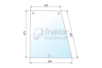 Seitenscheibe rechts für Case IH Maxxum 5120 /5130 / 5140