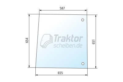 Seitenscheibe RH LH für CLAAS-RENAULT Traktor 551, 651