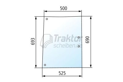Seitenscheibe rechts/links für MASSEY FERGUSON 698, 1024