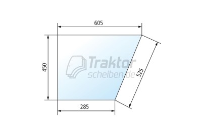 Seitenscheibe unten rechts klar für FENDT Favorit 610–615