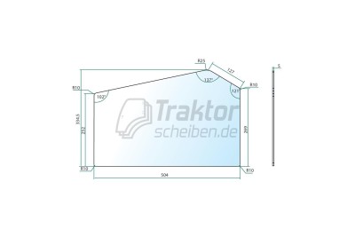 Untere Windschutzscheibe flach rechts / links für Case IH 743 / 946