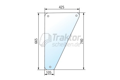 Klare untere Frontscheibe Deutz Fahr DX110, DX145 rechts und links