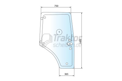 Türscheibe 9 Löcher LH für CLAAS-RENAULT Traktor Series Ares, Arion