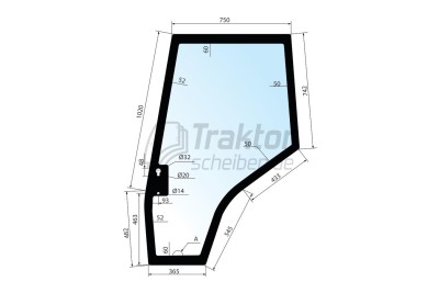 Türscheibe links für MASSEY FERGUSON 4260 / 4370