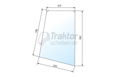 Türscheibe oben getönt für CLAAS-RENAULT 551, 651