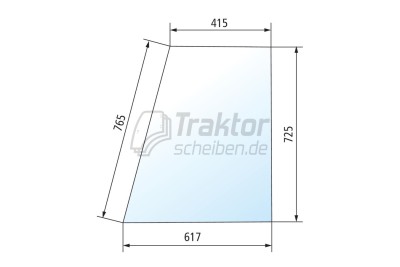 Türscheibe Fendt Favorit 611–615 oben grün | Ersatzverglasung Kabine