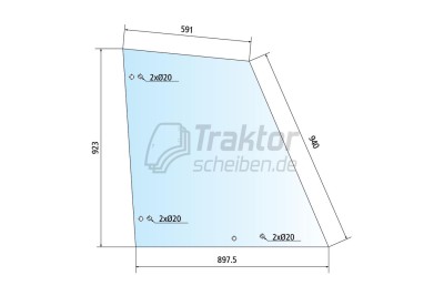 John Deere Türscheibe links oben getönt 3215 3415