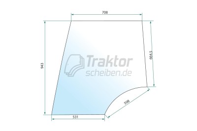 Türscheibe oben links für VALTRA-VALMET T150 / M130
