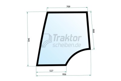 Türscheibe oben rechts getönt für Valtra Valmet 6850 / 8200