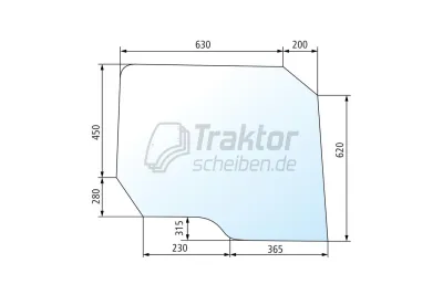 Klare T&uuml;rscheibe oben rechts/lin...