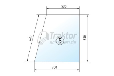 Obere Türscheibe für DEUTZ DX 3.70 VC, DX 3.90 | Klar