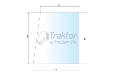 Türscheibe oben rechts/links für FENDT GT 380 / GT 390