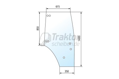 Türscheibe rechts für FENDT Traktor Fendt 209 V+F, Fendt 210 V+F