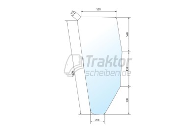 Türscheibe RH Fiat 65-90 70-90 gebogen