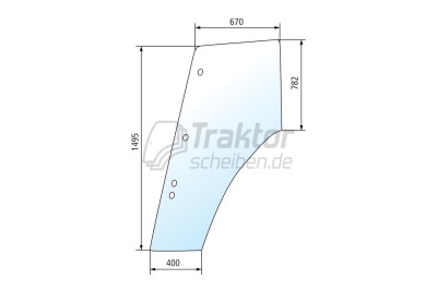 Türscheibe RH Ford 8970 Fiat G240 gewölbt