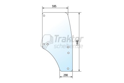 Türscheibe rechts für JOHN DEERE 5070M, 5075M, 5083EN