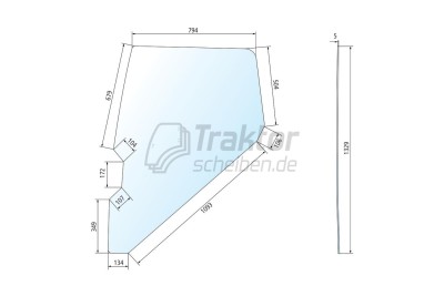 Heckscheibe unten grün für FIAT F 100 / F 110