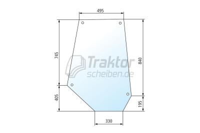 Türscheibe RH LH für MF 698 - LANDINI Traktor 6550