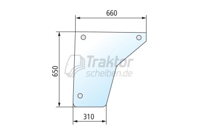 Türscheibe unten rechts/links für CASE IH 633, 733