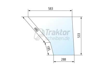 Get&ouml;nte T&uuml;rscheibe unten flach r...