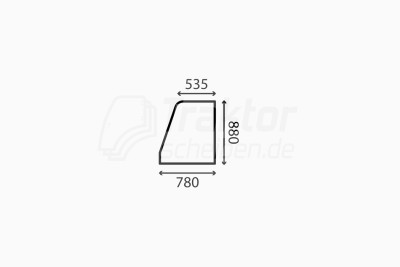 Türscheibe vorne oben LH für JCB Teleskoplader 520S, 526S